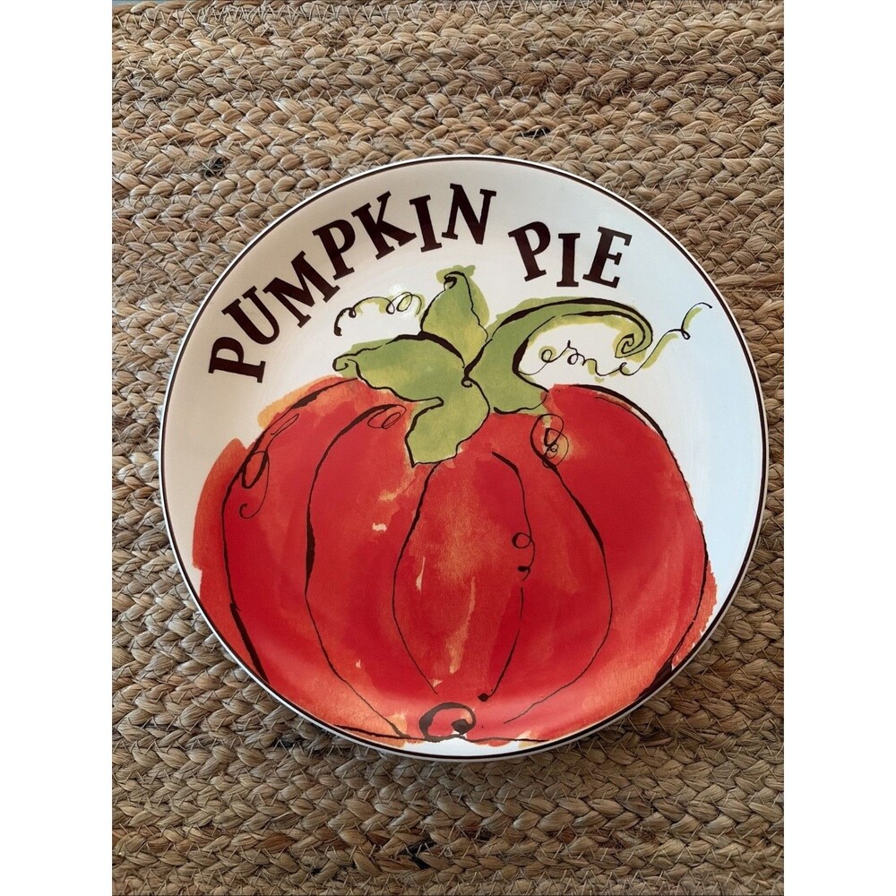 R Table Pumpkin Pie Dessert  Salad Plate Thanksgiving Harvest Fall